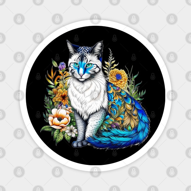 Peacock Kitty Magnet by VioletGrant